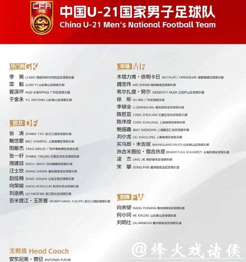 U23亚洲杯中国队23人名单公布 U23亚洲杯中国队23人名单公布